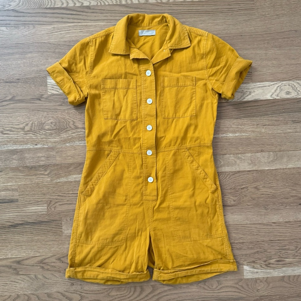 Everlane Mustard Yellow Button Down Playsuit Size 2